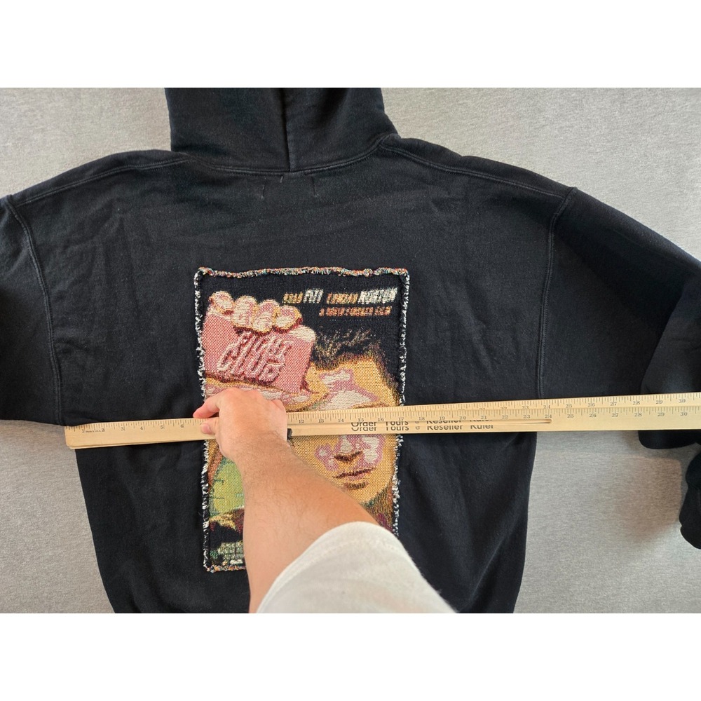 Fight Club x Vendetta Archive Tapestry Hoodie Mens Large Black Woven Sweatshirt - Picture 6 of 7